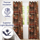 Japanese Capsule Bedroom Interior with Warm Lighting Modern Living Space  Readymade Eyelet Ring Top Thermal 100% Blackout Curtains
