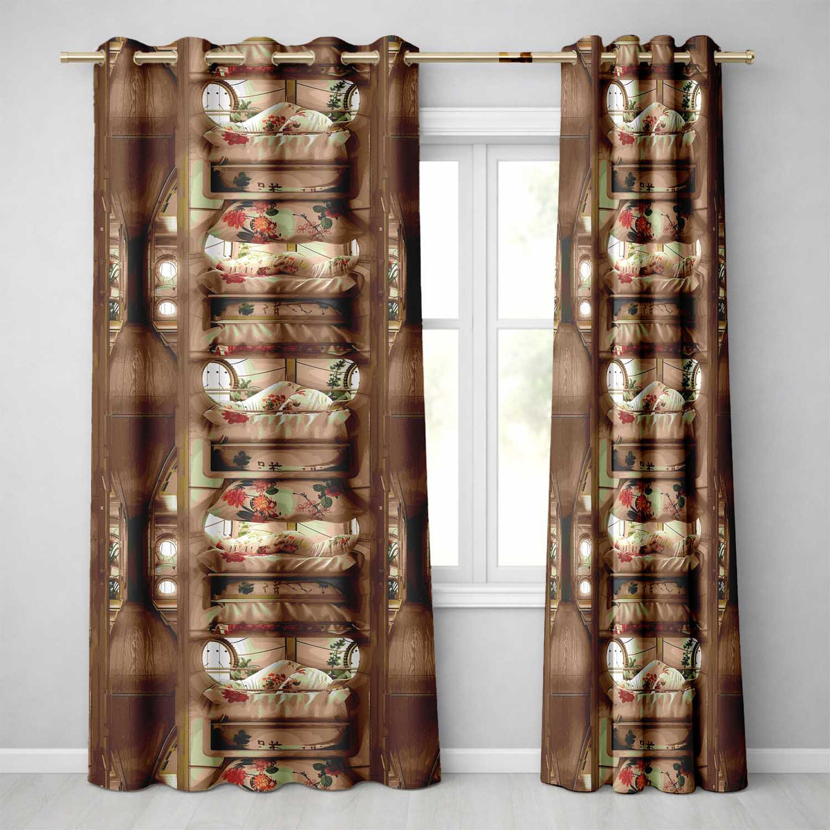 Luxury Capsule Bed Pods with Floral Bedding and Soft Lighting Design  Readymade Eyelet Ring Top Thermal 100% Blackout Curtains