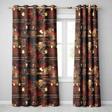 Artistic Cat with Red Flowers in Japanese Style Interior   Decorative Textile  Readymade Eyelet Ring Top Thermal 100% Blackout Curtains
