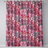 Soft Pink Cherry Blossom Petals Floating in Air  Pattern Romantic Floral Design  Readymade Eyelet Ring Top Thermal 100% Blackout Curtains