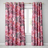 Soft Pink Cherry Blossom Petals Floating in Air  Pattern Romantic Floral Design  Readymade Eyelet Ring Top Thermal 100% Blackout Curtains