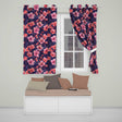 Stylized Cherry Blossom Flowers with Heart Buds  Pattern Modern Romantic Floral  Readymade Eyelet Ring Top Thermal 100% Blackout Curtains