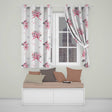 Cute Watercolor Roses Bouquet with Red Ribbon    Grey Stripe Background  Readymade Eyelet Ring Top Thermal 100% Blackout Curtains