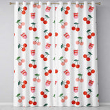 Cute Cherry Fruit with Bow and Sprinkles Seamless Pattern White Background  Readymade Eyelet Ring Top Thermal 100% Blackout Curtains