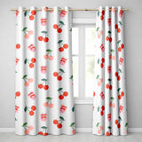Cute Cherry Fruit with Bow and Sprinkles Seamless Pattern Soft Lilac Background  Readymade Eyelet Ring Top Thermal 100% Blackout Curtains