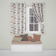 Cute Alpaca Llama Farm Animals Floral Seamless Pattern Cream Background  Readymade Eyelet Ring Top Thermal 100% Blackout Curtains