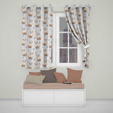 Cute Alpaca Llama Farm Animals Floral Seamless Pattern Cream Background  Readymade Eyelet Ring Top Thermal 100% Blackout Curtains