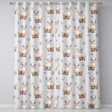 Cute Alpaca Llama Farm Animals Floral Seamless Pattern Cream Background  Readymade Eyelet Ring Top Thermal 100% Blackout Curtains