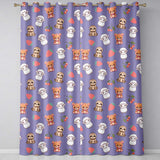 Cute Baby Animals Bear Sheep Sloth Strawberry Cherry Purple Background  Pattern  Readymade Eyelet Ring Top Thermal 100% Blackout Curtains