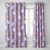 Cute Baby Animals Bear Sheep Sloth Strawberry Cherry Purple Background  Pattern  Readymade Eyelet Ring Top Thermal 100% Blackout Curtains