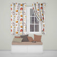 Cute Farm Goat Barn Hay Bale Chick Milk Bucket Grey Background Seamless Pattern  Readymade Eyelet Ring Top Thermal 100% Blackout Curtains