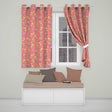 Cute Christmas Gingerbread Characters Candy House  Pattern Coral Background  Readymade Eyelet Ring Top Thermal 100% Blackout Curtains