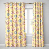 Cute Baby Chick Donut Flowers Seamless Pattern Pastel Yellow Background  Readymade Eyelet Ring Top Thermal 100% Blackout Curtains