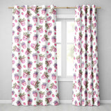 Cute Pink Plant Pots Leaves Strawberry Seamless Pattern Cream Background  Readymade Eyelet Ring Top Thermal 100% Blackout Curtains