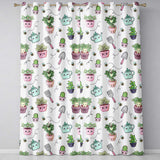 Cute Kawaii Garden Tools Plants Bees Seamless Pattern Cream Background  Readymade Eyelet Ring Top Thermal 100% Blackout Curtains