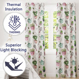 Cute Kawaii Garden Tools Plants Bees Seamless Pattern Cream Background  Readymade Eyelet Ring Top Thermal 100% Blackout Curtains