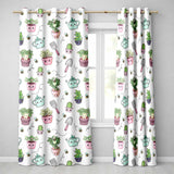 Cute Kawaii Garden Tools Plants Bees Seamless Pattern Cream Background  Readymade Eyelet Ring Top Thermal 100% Blackout Curtains