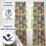 Cute Kawaii Smiling Plant Pots Succulents Leaves  Pattern Peach Background  Readymade Eyelet Ring Top Thermal 100% Blackout Curtains