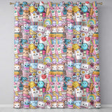 Cute Kawaii School Supplies Science Art Cute Pattern Pink Background  Readymade Eyelet Ring Top Thermal 100% Blackout Curtains