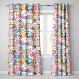 Cute Kawaii School Supplies Science Art Cute Pattern Pink Background  Readymade Eyelet Ring Top Thermal 100% Blackout Curtains