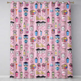 Cute Kawaii Graduation School Science Art Supplies  Pattern Pink Background  Readymade Eyelet Ring Top Thermal 100% Blackout Curtains