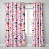 Cute Kawaii Graduation School Science Art Supplies  Pattern Pink Background  Readymade Eyelet Ring Top Thermal 100% Blackout Curtains