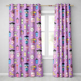 Cute Kawaii Graduation School Science Art Supplies  Pattern Purple Background  Readymade Eyelet Ring Top Thermal 100% Blackout Curtains