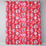 Cute Kawaii Valentine Love Hearts Syringe Gift Calendar  Pattern Red Background  Readymade Eyelet Ring Top Thermal 100% Blackout Curtains