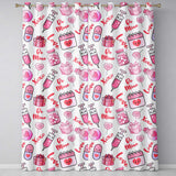 Cute Kawaii Valentine Love Hearts Syringe Gift Calendar   White Background  Readymade Eyelet Ring Top Thermal 100% Blackout Curtains