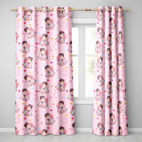 Romantic Couple Kissing Floral Bouquet Hearts  Pattern Pink Hearts Background  Readymade Eyelet Ring Top Thermal 100% Blackout Curtains