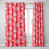 Romantic Couple Kissing Floral Bouquet Hearts Seamless Pattern White Background  Readymade Eyelet Ring Top Thermal 100% Blackout Curtains