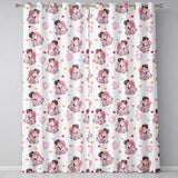 Romantic Couple Kissing Floral Bouquet Hearts Seamless Pattern Red Background  Readymade Eyelet Ring Top Thermal 100% Blackout Curtains