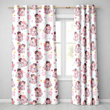 Romantic Couple Kissing Floral Bouquet Hearts Seamless Pattern Red Background  Readymade Eyelet Ring Top Thermal 100% Blackout Curtains