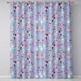 Cute Love  Couple Gifts Cakes Teddy Bear Seamless Pattern Blue Background  Readymade Eyelet Ring Top Thermal 100% Blackout Curtains
