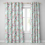Cute Love  Couple Gifts Cakes Teddy Bear  Pattern Mint Green Background  Readymade Eyelet Ring Top Thermal 100% Blackout Curtains
