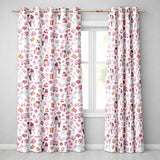 Cute Love  Couple Gifts Cakes Teddy Bear  Pattern Light Grey Background  Readymade Eyelet Ring Top Thermal 100% Blackout Curtains