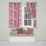 Cute Teddy Bear Cupcake Candy Hearts Romantic Collage Seamless Pattern  Readymade Eyelet Ring Top Thermal 100% Blackout Curtains