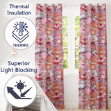 Cute Teddy Bear Cupcake Candy Hearts Romantic Collage Seamless Pattern  Readymade Eyelet Ring Top Thermal 100% Blackout Curtains
