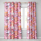 Cute Teddy Bear Cupcake Candy Hearts Romantic Collage Seamless Pattern  Readymade Eyelet Ring Top Thermal 100% Blackout Curtains