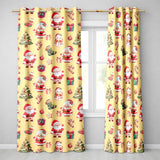 Cute Santa Claus Mrs Claus Snowman Christmas Gift Candy Cane  Yellow Background  Readymade Eyelet Ring Top Thermal 100% Blackout Curtains