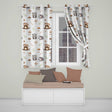 Cute Woodland Hedgehog Mushrooms Leaves Seamless Pattern Grey Background  Readymade Eyelet Ring Top Thermal 100% Blackout Curtains