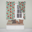 Coral Protea Flowers on Teal Background Seamless Botanical Pattern  Readymade Eyelet Ring Top Thermal 100% Blackout Curtains