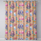 Cute Kawaii Mermaid Seahorse Jellyfish and Starfish Peach Background  Pattern  Readymade Eyelet Ring Top Thermal 100% Blackout Curtains