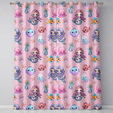 Cute Kawaii Mermaid Seahorse Jellyfish and Starfish Soft Pink Background   Readymade Eyelet Ring Top Thermal 100% Blackout Curtains