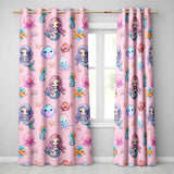 Cute Kawaii Mermaid Seahorse Jellyfish and Starfish Soft Pink Background   Readymade Eyelet Ring Top Thermal 100% Blackout Curtains