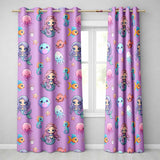 Cute Kawaii Mermaid Seahorse Jellyfish and Starfish Purple Background  Pattern  Readymade Eyelet Ring Top Thermal 100% Blackout Curtains
