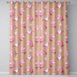 Cute Pink Dolphin Stingray Starfish Ocean Creatures Peach Background  Pattern  Readymade Eyelet Ring Top Thermal 100% Blackout Curtains