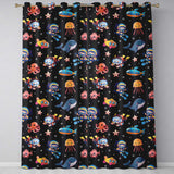Kid Scuba Diver Submarine Jellyfish Ocean Animals Deep Black Bubble Background  Readymade Eyelet Ring Top Thermal 100% Blackout Curtains