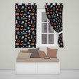 Cartoon Sea Animals Diver Dolphin Shark  Lighthouse Black Bubble Background   Readymade Eyelet Ring Top Thermal 100% Blackout Curtains