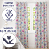 Cute Kawaii Jellyfish Starfish Pastel Ocean Creatures Cream Background  Pattern  Readymade Eyelet Ring Top Thermal 100% Blackout Curtains